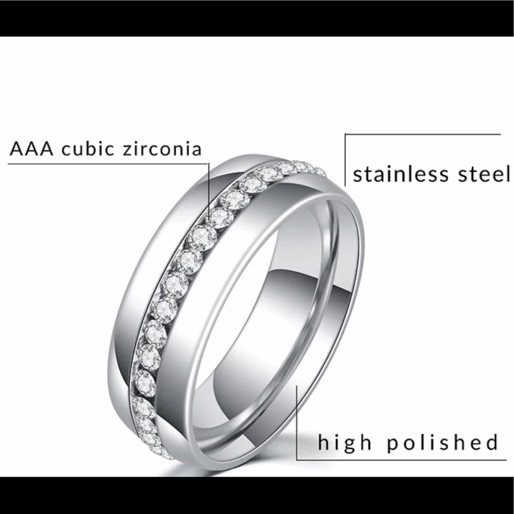 Stainless Steel CZ ring - Picture 2 of 4
